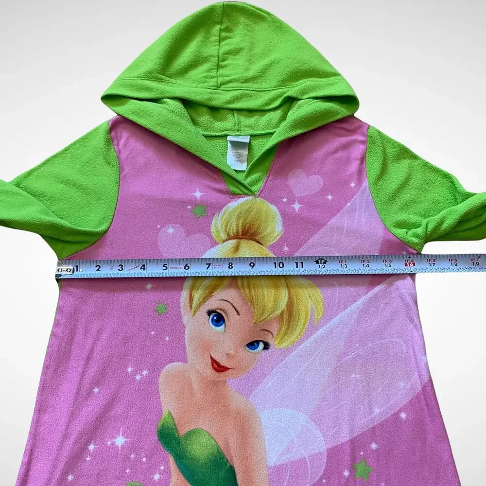 Disney Fairies Tinker Bell 2012 Hooded PJ Sleep Gown Dress Kids Sz 10 - Picture 4 of 10